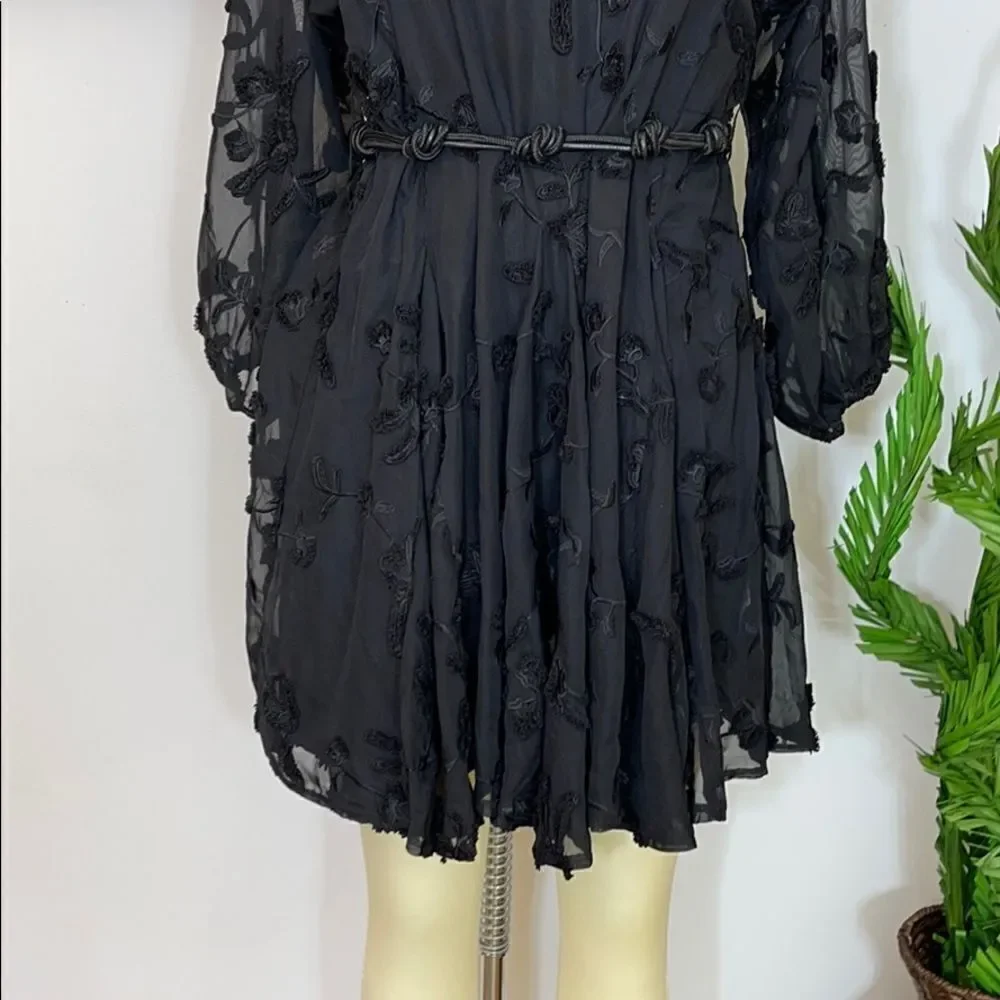Anthropologie Amal Embroidered flared dress